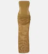 Alex Perry Sheer Strapless Corset Dress