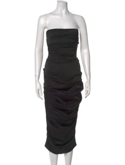 Pre-owned Alex Perry Silk Knee-length Dress In Black