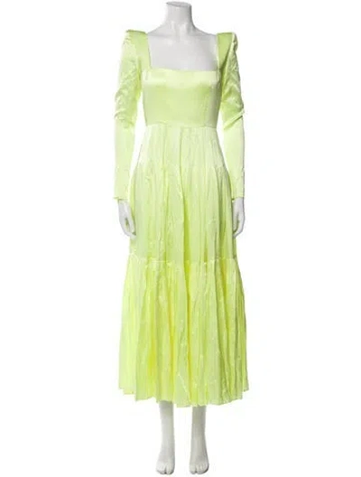 Pre-owned Alex Perry Silk Long Dress W/ Tags In Yellow