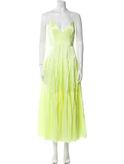 Pre-owned Alex Perry Silk Long Dress In Yellow
