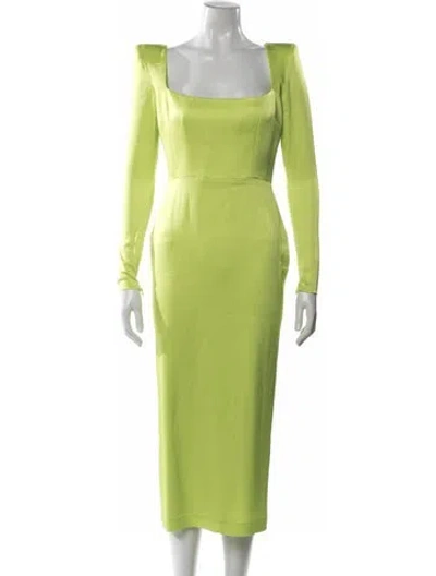 Pre-owned Alex Perry Silk Midi Length Dress In Green