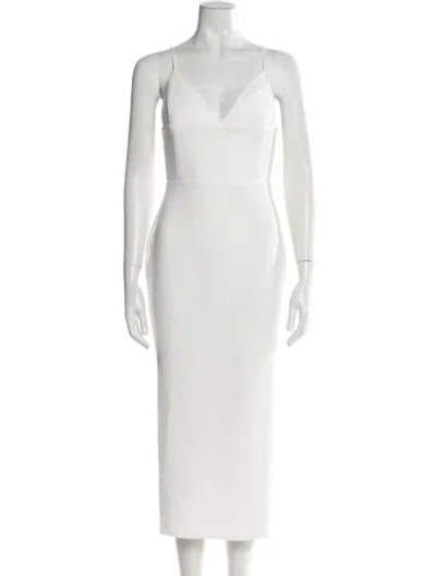 Pre-owned Alex Perry Silk Midi Length Dress In White