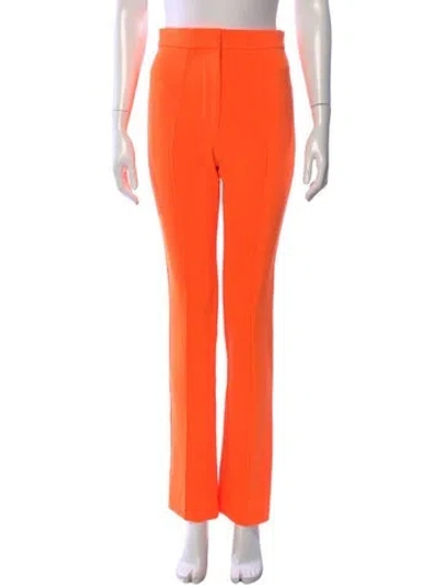 Pre-owned Alex Perry Silk Straight Leg Pants In Orange