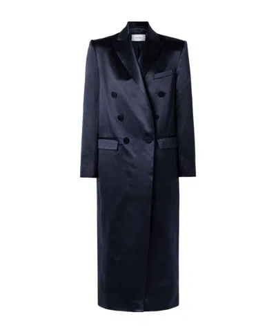 Alex Perry Silk-blend Satin Coat In Black