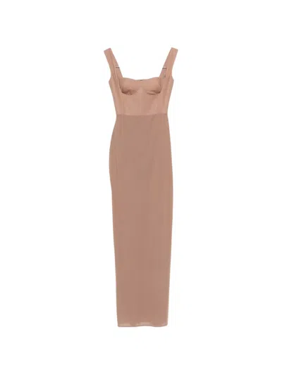 Alex Perry Sleeveless Maxi Dress In Brown