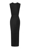 Alex Perry Sleeveless Power Mesh Midi Dress In Black