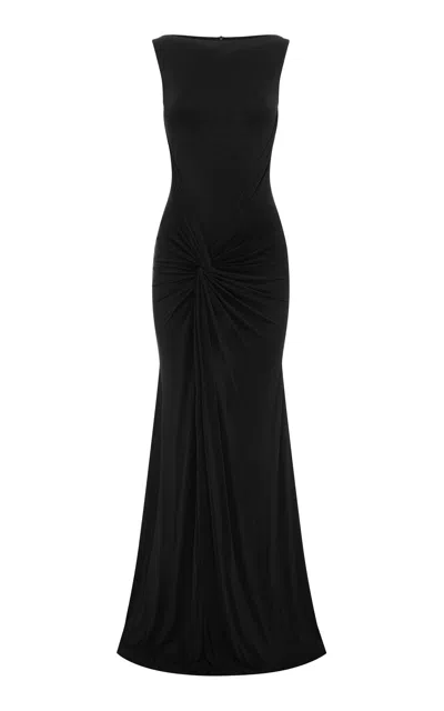 Alex Perry Sleeveless Twist Jersey Gown In Black