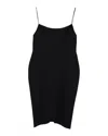 Alex Perry Square Neck Midi Dress In Black Polyester In Black