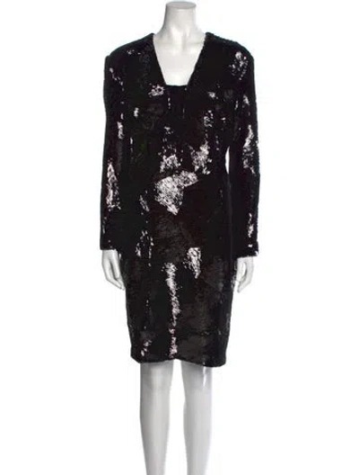 Pre-owned Alex Perry Square Neckline Knee-length Dress In Black