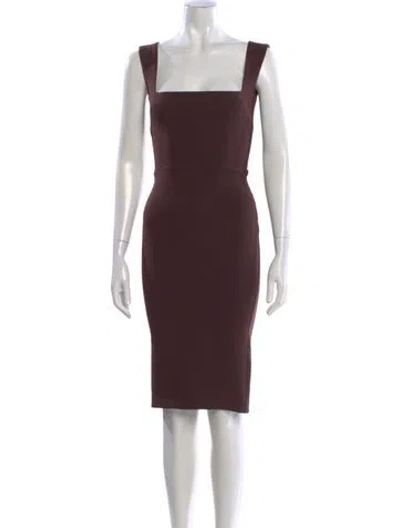 Pre-owned Alex Perry Square Neckline Knee-length Dress In Brown