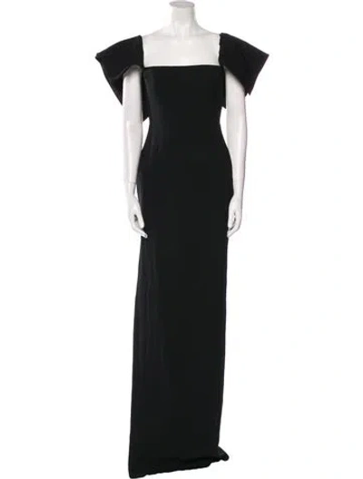 Pre-owned Alex Perry Square Neckline Long Dress In Black