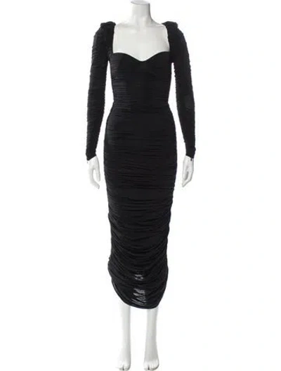 Pre-owned Alex Perry Square Neckline Long Dress In Black
