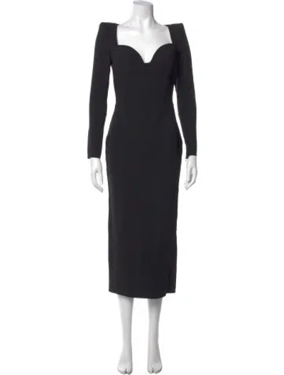 Pre-owned Alex Perry Square Neckline Long Dress In Black