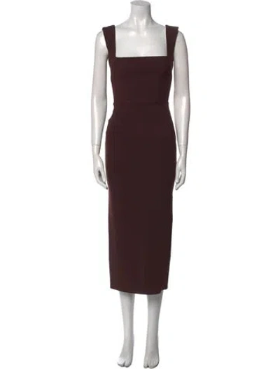 Pre-owned Alex Perry Square Neckline Long Dress In Brown