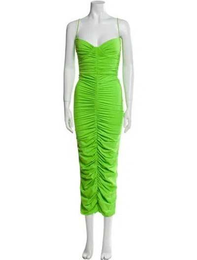 Pre-owned Alex Perry Square Neckline Long Dress In Green