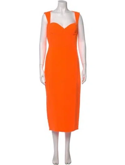 Pre-owned Alex Perry Square Neckline Long Dress In Orange