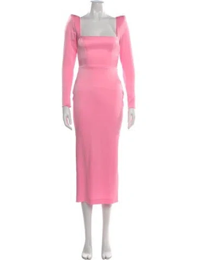 Pre-owned Alex Perry Square Neckline Long Dress In Pink