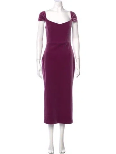 Pre-owned Alex Perry Square Neckline Long Dress In Purple