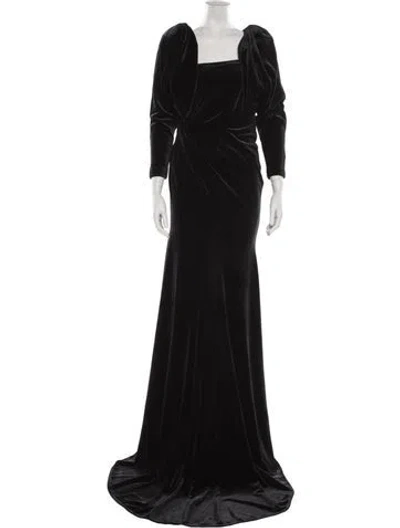 Pre-owned Alex Perry Square Neckline Long Dress W/ Tags In Black