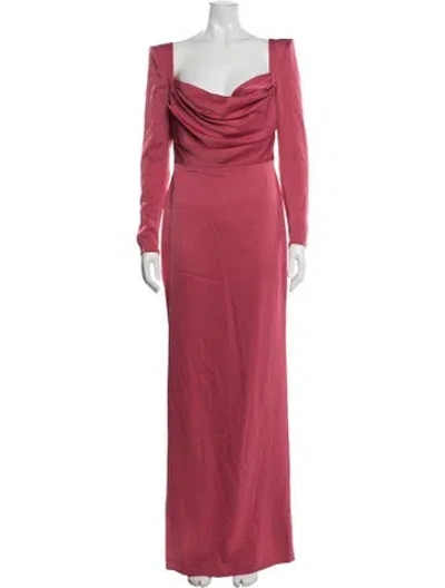 Pre-owned Alex Perry Square Neckline Long Dress W/ Tags In Blue