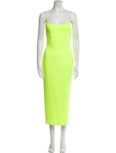 Pre-owned Alex Perry Square Neckline Long Dress In Yellow