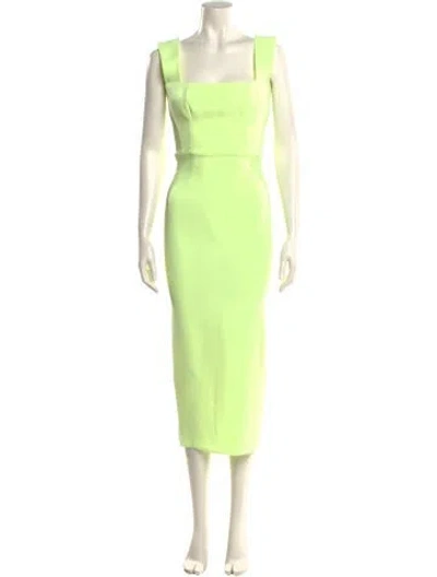 Pre-owned Alex Perry Square Neckline Long Dress In Yellow