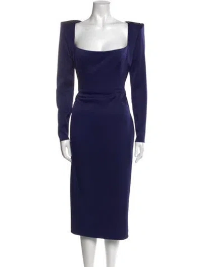Pre-owned Alex Perry Square Neckline Midi Length Dress In Blue