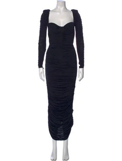 Pre-owned Alex Perry Square Neckline Midi Length Dress In Blue
