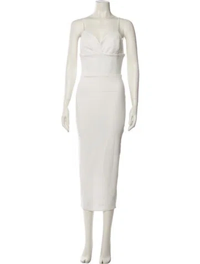 Pre-owned Alex Perry Square Neckline Midi Length Dress In Neutral