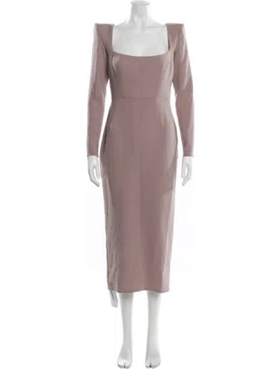 Pre-owned Alex Perry Square Neckline Midi Length Dress In Neutral