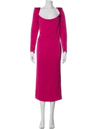 Pre-owned Alex Perry Square Neckline Midi Length Dress In Pink