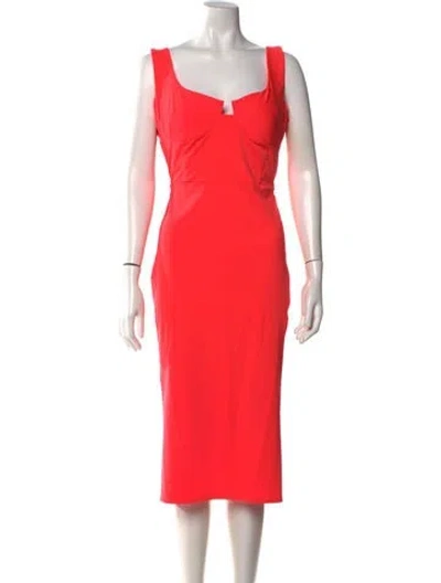 Pre-owned Alex Perry Square Neckline Midi Length Dress In Pink
