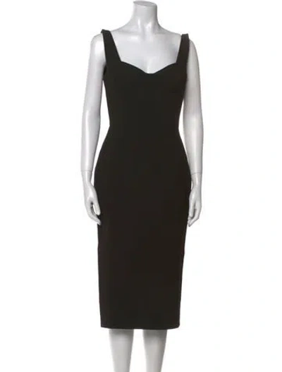 Pre-owned Alex Perry Square Neckline Midi Length Dress W/ Tags In Black