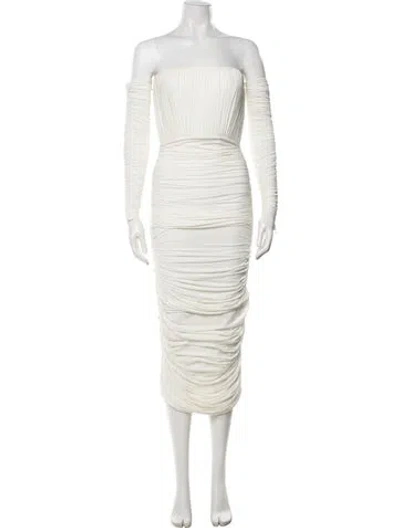 Pre-owned Alex Perry Square Neckline Midi Length Dress W/ Tags In Neutrals