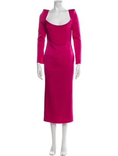 Pre-owned Alex Perry Square Neckline Midi Length Dress W/ Tags In Pink