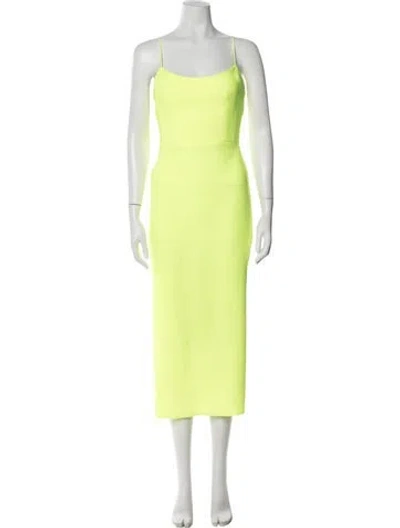 Pre-owned Alex Perry Square Neckline Midi Length Dress In Yellow