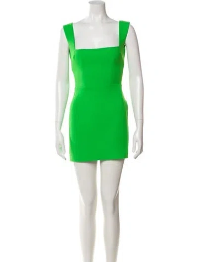 Pre-owned Alex Perry Square Neckline Mini Dress In Green