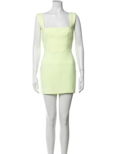 Pre-owned Alex Perry Square Neckline Mini Dress In Green
