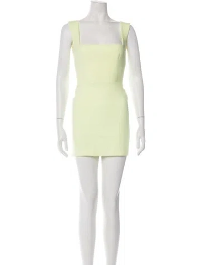 Pre-owned Alex Perry Square Neckline Mini Dress In Green