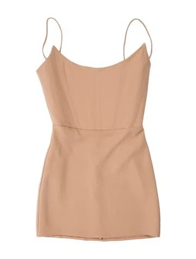 Pre-owned Alex Perry Square Neckline Mini Dress In Neutral
