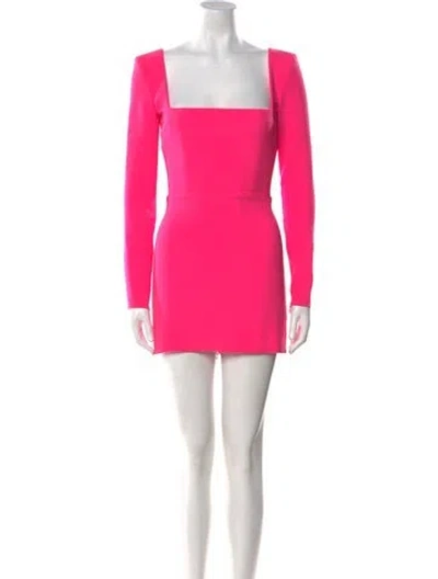 Pre-owned Alex Perry Square Neckline Mini Dress In Pink