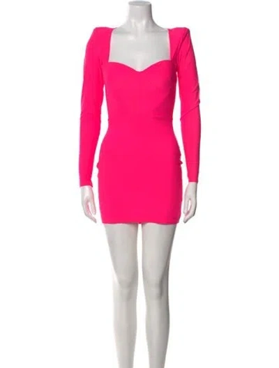 Pre-owned Alex Perry Square Neckline Mini Dress In Pink