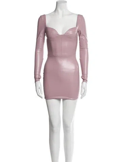Pre-owned Alex Perry Square Neckline Mini Dress In Pink