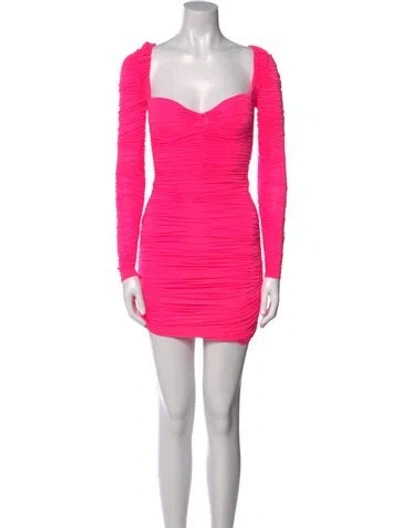 Pre-owned Alex Perry Square Neckline Mini Dress In Pink