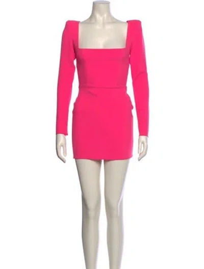 Pre-owned Alex Perry Square Neckline Mini Dress In Pink