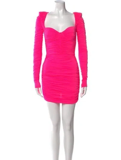 Pre-owned Alex Perry Square Neckline Mini Dress In Pink
