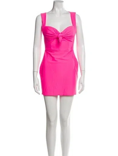 Pre-owned Alex Perry Square Neckline Mini Dress In Pink