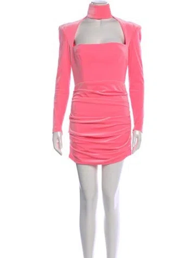 Pre-owned Alex Perry Square Neckline Mini Dress In Pink