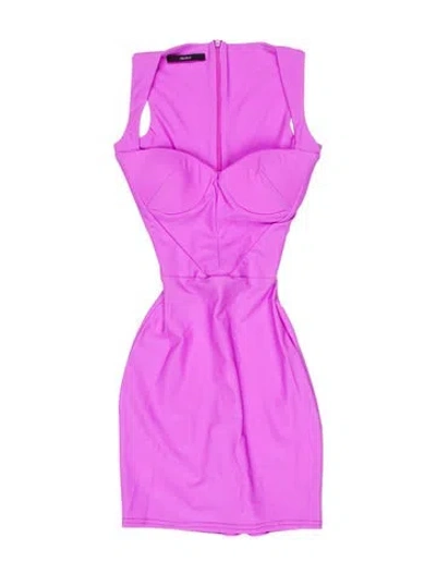 Pre-owned Alex Perry Square Neckline Mini Dress In Purple