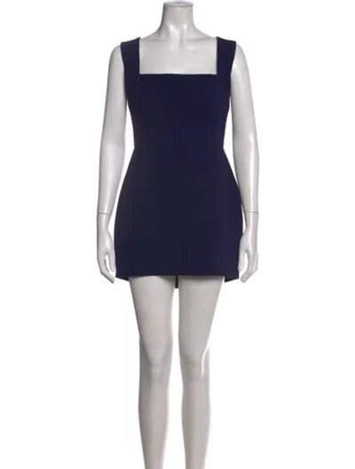 Pre-owned Alex Perry Square Neckline Mini Dress W/ Tags In Blue